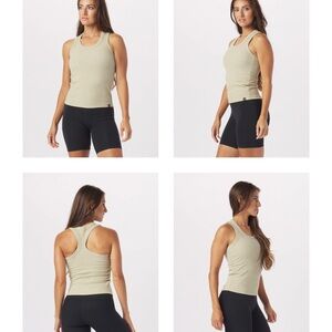 Glyder Tan Cream Fitted Sleeveless Tank Top